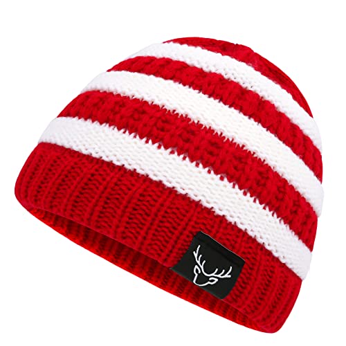 Baby Santa Hat Toddler Christmas Hats Beanies Warm Winter Kids Santa Hat Red White Stripes #TOP15