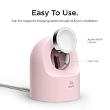 elago W2 Charger Stand Compatible with Apple Watch Series Ultra3/Ultra2/Ultra,11/10/9/8/7/6/5/4/3/2/1,SE3/SE2/SE (49/46/45/44/42/41/40/38 mm), Nightstand Mode, Cable NOT included (Lovely Pink) - Image 3
