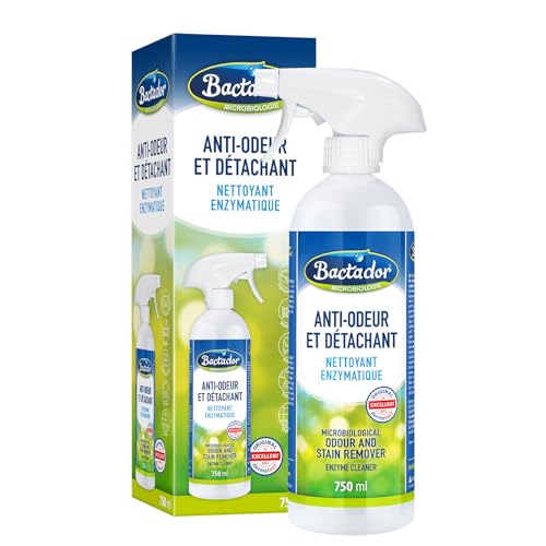 Bactador Enzyme Cleaner Spray 750ml - Destructeur odeur urine chat & détachant microbiologique – Anti odeur - Desodorisant litiaire chat - Nettoyant enzymatique - Neutraliseur d'odeur