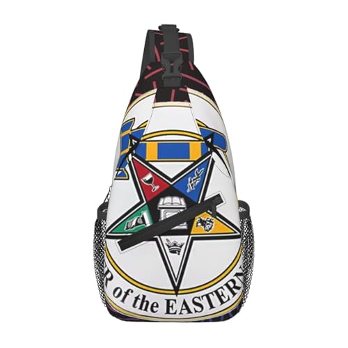 Eastern Star Oes Worldwide Crossbody For Men Women Sling Chest Bag Shoulder Bag Lightweight One Strap Backpack Multipurpose Travel Hiking Daypack