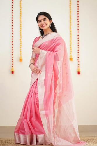 Image of Flosive Women's Cotton Saree With Blouse Piece