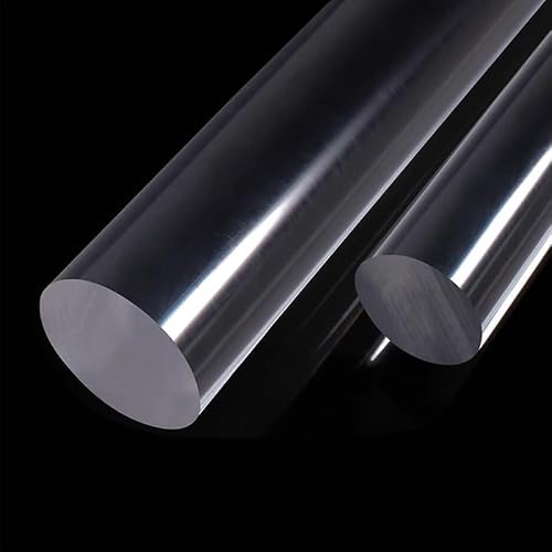 LKLNCXC Plastic rod Acrylic Round Bar Rods, Clear Rod Solid PMMA Plastic Pack of 10 Multiple Sizes(250MM*35MM)