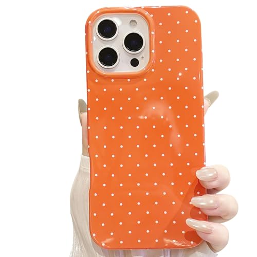 Coque antichoc iPhone 16 Pro Max mince et protectrice motif pois orange