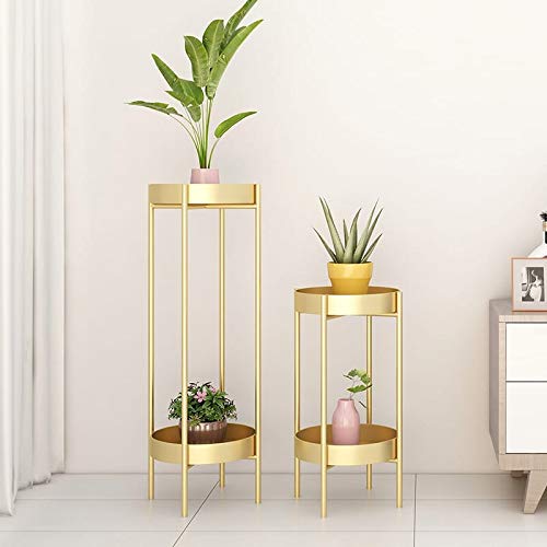Weston Crafts Metal Plant Stand End Table, Foldable Sturdy Flower Pot Base For Indoor Outdoor Home Decor (2-Tier-L-Gold), Pack Of 2 (B08Z7VJPVX) Amazon Price History, Amazon Price Tracker