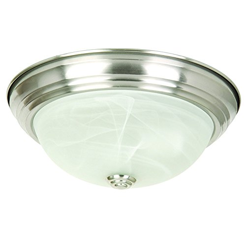 Yosemite Home Decor Jk101-11Sn 2-Light Flush Mount With Marble Glass Shade, Satin Nickel, 11-Inch #TOP3