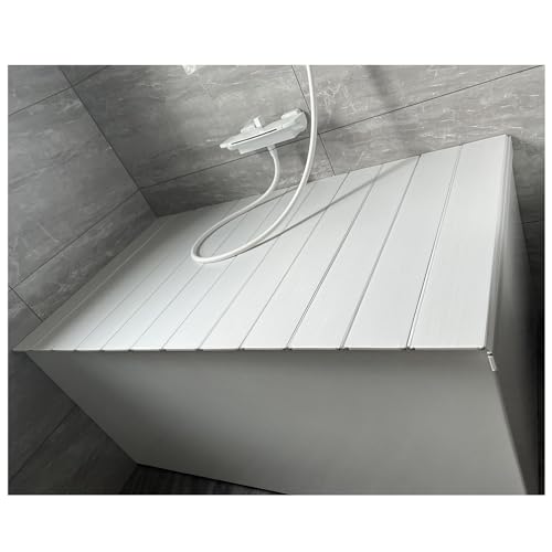 Couvercle de baignoire pliable en PVC blanc avec isolation thermique