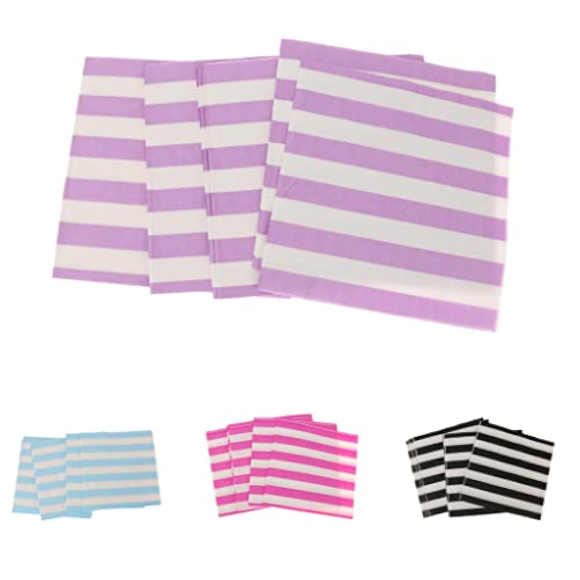 20x Pink Stripe Wedding Luncheon Napkins Set