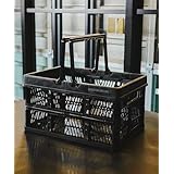 GORDON MILLER 折りたたみ 取っ手付き コンテナ 買い物かご バスケット カゴ 軽量 収納 ボックス Lサイズ ブラック 00033639