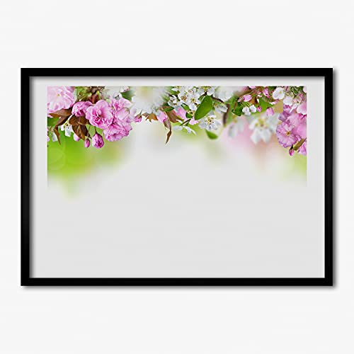 Fleurs de Printemps tableau 70x50 cm : illuminez votre salon avec ce cadre en bois moderne