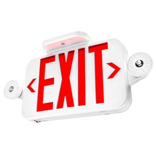 Sunco Red LED Exit Signs with Emergency Lights