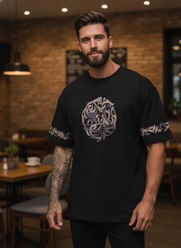 Image of Lymio Oversized T Shirt for Men || Round Neck T Shirt || Printed T Shirt (T-91-94)