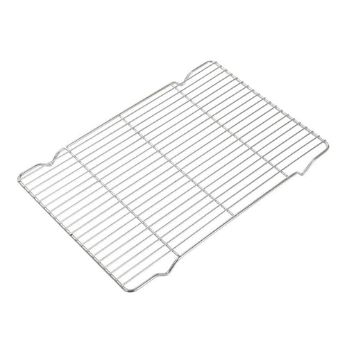 Rejilla de enfriamiento de acero inoxidable Bandeja antiadherente for barbacoa Bandeja for hornear(31x20cm)