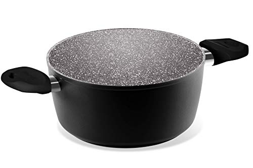 Aeternum, Black Pearl, Casseruola Antiaderente, Adatta a Induzione, Diametro 20 cm, Alluminio, Nera