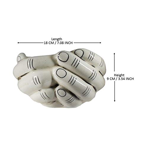 Image of Lasaki Hand Ceramic Pots for Indoor Plants,Planters,Flower pots,gamla for Indoor,Outdoor,Balcony,Home,Garden,Office Decor,Pot,Succulent Pot(Ivory)(L:18 cm, W:16 cm, H:9 cm)(Plants not Included)