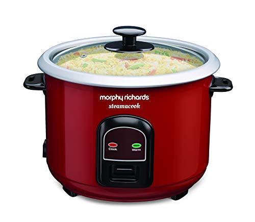Image of Morphy Richards Steamacook 1.8 - Litre Electric Rice Cooker (Red)