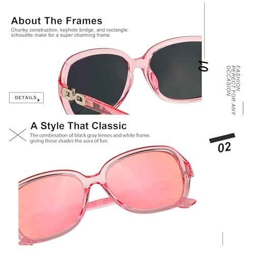 Image of SIPHEW Women's Polarized Sunglasses w UV400 Protection,Classic Sun Glasses | Vintage Sunnies,Wraparound Shade,Lightweight & Comfortable,Big Sunnies eyewear,Driving,Outdoors