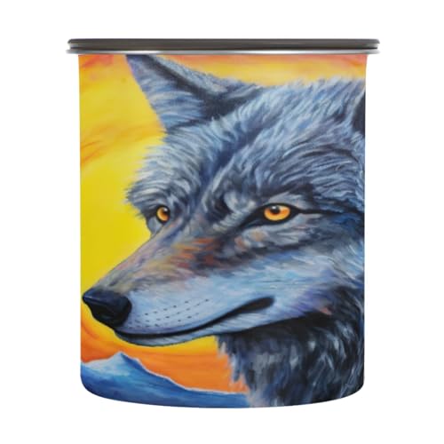 Envase hermético azul de acero para café 900 ml