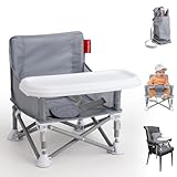 Asiento elevador portátil 3 en 1 para bebé, asiento acogedor para el suelo, asiento de alimentación con bandeja, elevador para niños pequeños, compacto, plegable, seguro con bolsa de transporte para