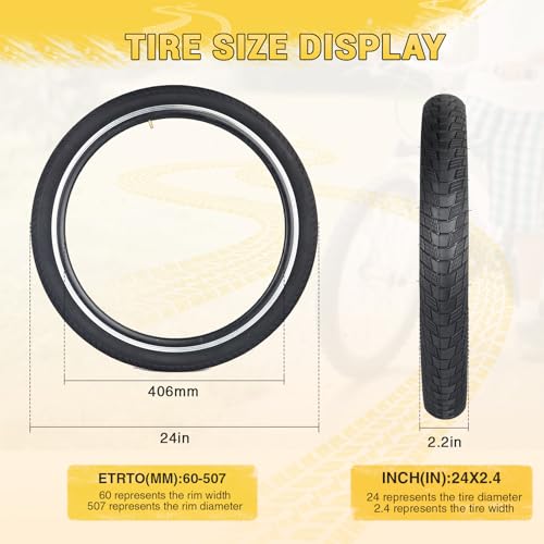 ZUKKA 20/24/26/27.5 x 2.4 Inch Bike Tire Folding Replacement