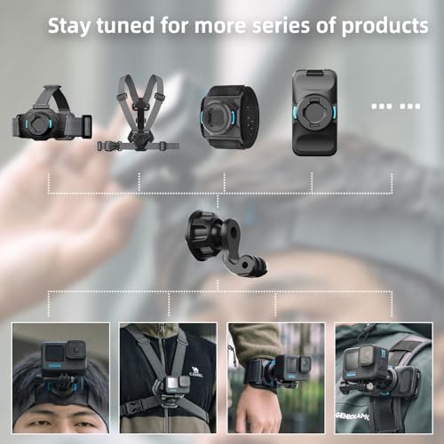 SUREWO Magnetic Head Strap Mount,Adjustable Head Belt Mount Compatible with Go pro Hero 13/12/11/10/9/8/7/6/5 Black,DJI Osmo Action 5 pro/4/3/2,Insta 360 and More