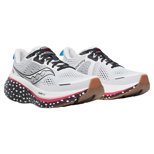Image of Saucony Women's Guide 18 Sneaker, White /Black, 8.5