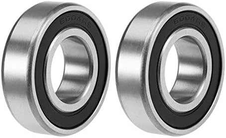 sourcing map 6004-2RS Deep Groove Ball Bearings 20mm x 42mm x 12mm Double Sealed Chrome Steel Z2 2pcs