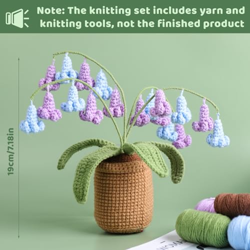 Image of kgxulr Crochet Kit, Bluebell Crochet Kit for Beginners, Crochet Flowers Kit