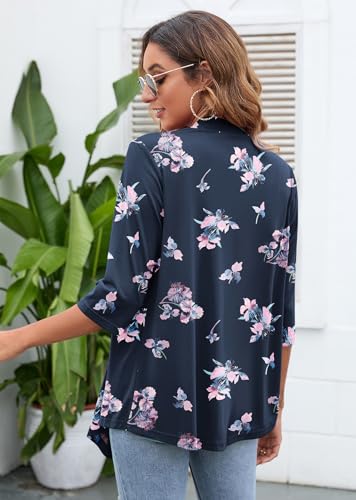 Image of Heymoments Women's Lightweight Open Front Cardigans 3 /4 Sleeve Casual Soft Drape Fall Cardigan S-2XL
