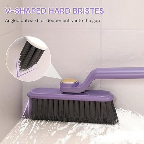 Image of AS Industries Multi-Function Bathroom Plastic Cleaning Brush,Tiles Cleaning Brush,Hard Bristle Rotating Crevice Gap Cleaning Brushes for Bathroom,Floor Cleaner Brush(Multi Colour)