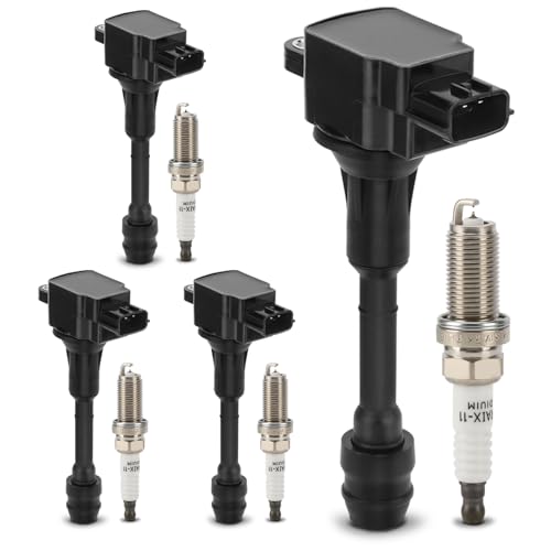 Image of UF350 Ignition Coil & 4505 Double Iridium Spark Plug for 2002-2006 Nissan | Altima,2002-2008 Nissan Sentra,2002-2013 X-Trail 2.5L L4 5C1395, C1398,22448-8H310, 22448-8H315,224488H311,22448-8H300