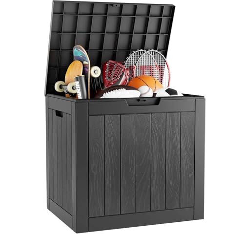 Outdoor Storage Box, 32 Gallon Deck Box Indoor Outdoor Storage Bin
