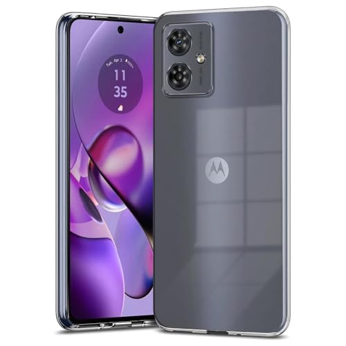 Image of Amazon Brand - Solimo Mobile Cover for Motorola Moto G54 5G / G64 5G (Silicon Super Clear Soft & Shockproof Back Case, Camera Protection), Transparent