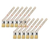 ハケ市 ニス刷毛 白山羊毛 金巻刷毛 サクラ 幅 30mm 12本セット｜ ダメ込み用 ハケ はけ コーナー エッジ 壁 天井 境目 窓枠 ドア枠