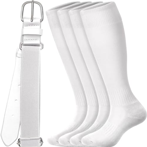 Baseball Socks and Belt Youth Combo Set Softball Belts with Softball Sock Elastic Waist Belt