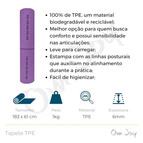 Kit Yoga Completo Iniciante | Tapete Yoga Mat TPE + Alça de Transporte + 2x Blocos EVA + Cinto Faixa