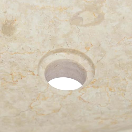 Espacio reducido resuelto con el lavabo rectangular de mármol crema 8