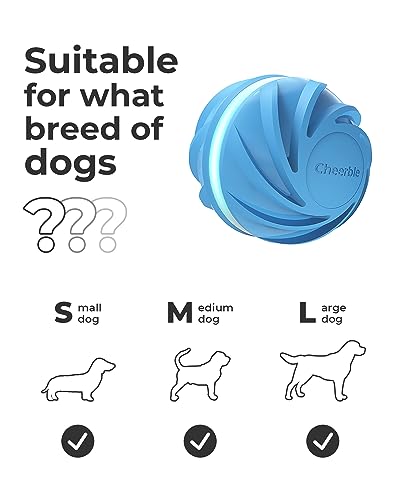 Cheerble [Replaceable Shell Intelligent Interactive Dog Toy Ball With Led Lights, Wicked Ball, 3 Interactive Modes, Active Rolling Ball, Self Moving #TOP3