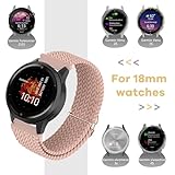 EverAct 18mm Braided Stretchy Nylon Watch Straps for Garmin Vivoactive 4S, 3S, Venu 2S/3S, Forerunner 255S/255S Music/265S - Soft Elastic Fabric Wristband - Image 2