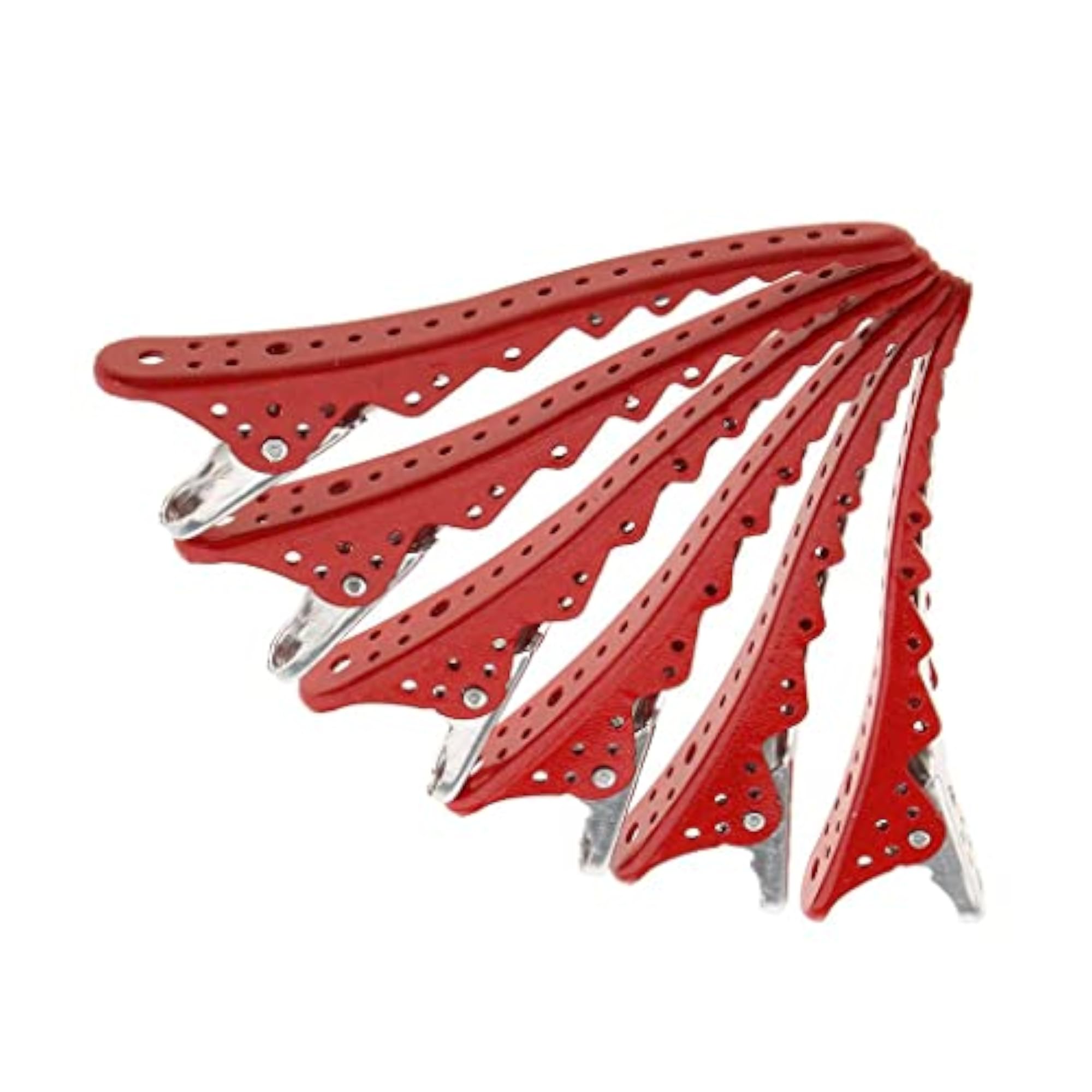 3x6 Pieces Red Hairdressing Salon Sectioning Clamp Clips