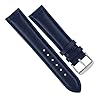 VintageTime Watch Straps - Sorrento Italian Smooth Calf Leather XL Semi Shine Bracelet | Stainless Steel Buckle | Choice of Width & Colours | 18mm, 20mm, 22mm and 24mm Bands (Navy Blue, 22mm) #2