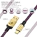 ATTACK SHARK Custom Coiled USB C to A Cable for Gaming Keyboard,Double-Sleeved Starlight Braided Cable with Detachable Metal Aviator 24K Gold Connector 1.7M for Phone/PS4/Android/Xbox-(Ross Red)