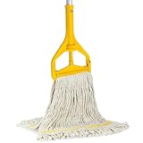 Nine Forty Commercial USA Looped End Wet Mop Head with Aluminum Extension Handle and Flip Grip Clamp