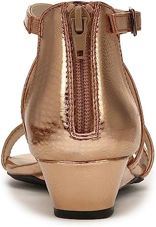 LifeStride Womens Yolanda Strappy Wedge Sandal, Copper Metallic, 8.5 Wide US | Image 5
