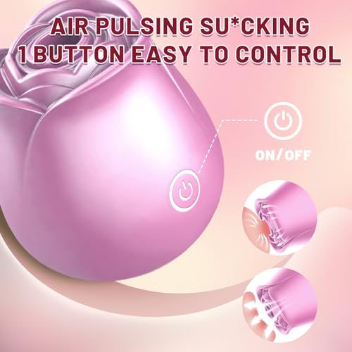 Image of Portable Rose Flower Toys for Women, Lovely Petals Rose Toy Vibrator, 10 Suction & Vibration Modes Clitoral Stimulator Cute Rose Massager for Her
