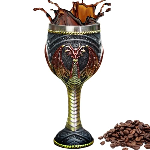 Genérico Copa de vino de dragón,Copa de vino medieval | Copas de de dragón medieval | Copas de de, copa de cáliz de de fantasía, taza de acero inoxidable para beber