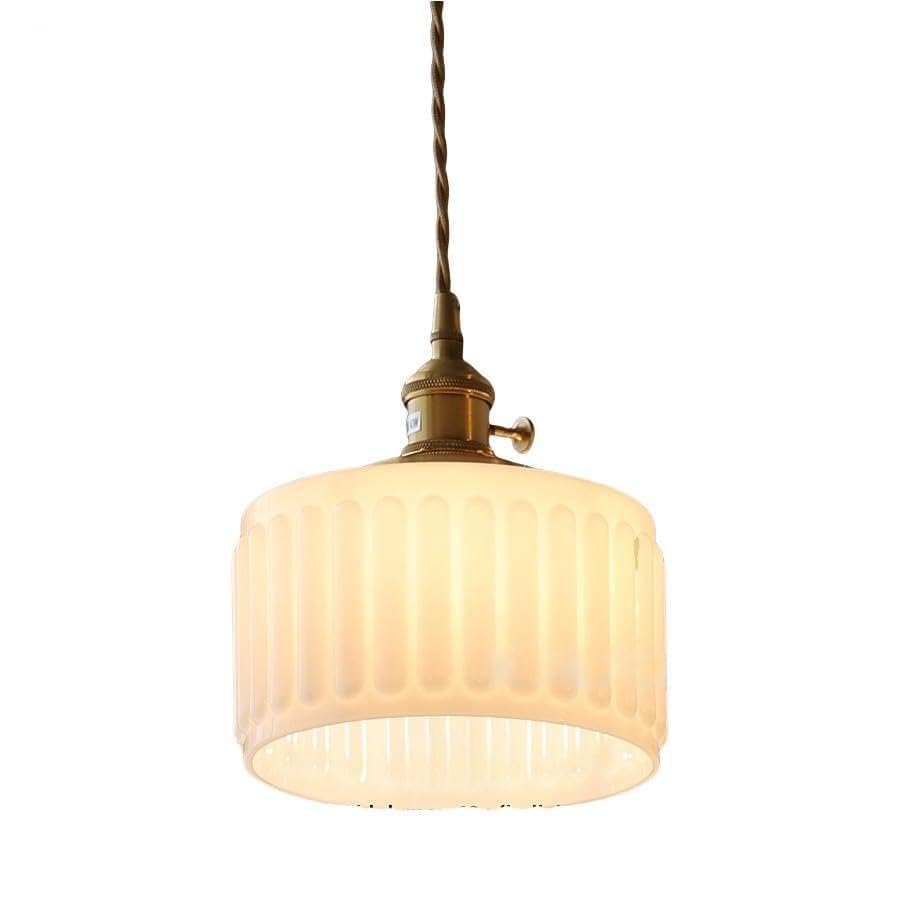 Suspension LED en verre créatif blanc style nordique avec bouton interrupteur