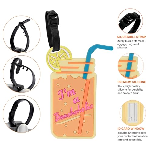 Image of Storite PVC Luggage /Bag /Travel ID Label Tags, Peach, 2 Pk