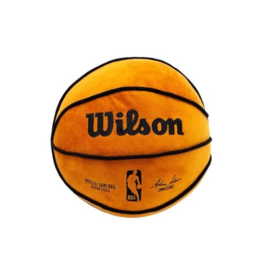 Character World NBA Ballkissen, offiziell Lizenziertes Wilson-Design, rund, superweich, orangefarbenes Basketballkissen, perfekt für jedes Schlafzimmer, auf dem Sofa, 35 x 35 cm