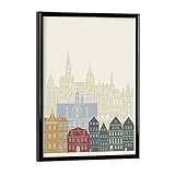 artboxONE Poster mit schwarzem Rahmen 18x13 cm Städte 