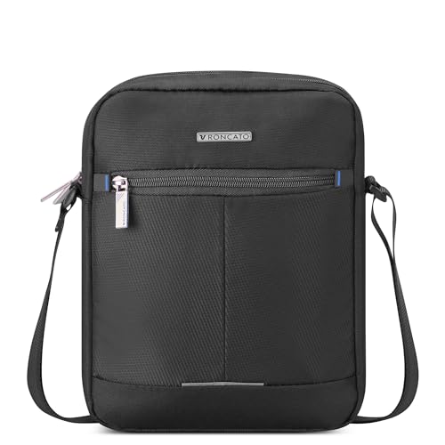 RONCATO Easy Office 2.0 borsello tracolla uomo 2 comparti con zip e tasca frontale - Nero